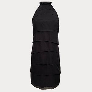 Vince Black Tiered Silk Dress